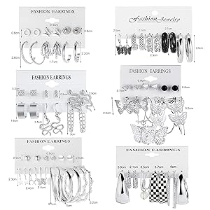 アクセサリー Fashion Earrings Set Amazon.com: Earrings Set for Women, Funtopia 61 Pairs